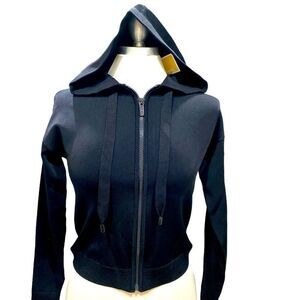 Michael Kors Black Hooded Zip-Up Jacket